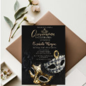 Elegante Masque, Confetti Masquerade Quinceñera Einladung