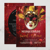 Elegante Masquerade Einladung (Vorne/Hinten)