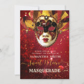 Elegante Masquerade Einladung (Vorderseite)