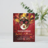 Elegante Masquerade Einladung Postkarte (Stehend Vorderseite)