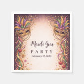 Elegante Masquerade-Hearts Mardi Gras Serviette (Vorderseite)