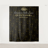 Elegante Masquerade mit weißem Rosenhintergrund Wandteppich (Vorderseite)