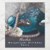 Elegante Masquerade Party Weinkultur und Erde Weinetikett (Einzelnes Label)