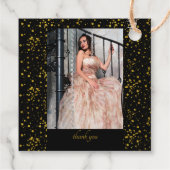 Elegante Masquerade und Weiße Rose Geschenkanhänger (Rückseite)