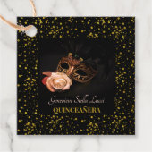 Elegante Masquerade und Weiße Rose Geschenkanhänger (Vorderseite)