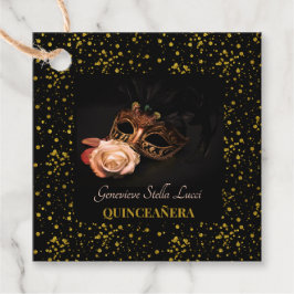Elegante Masquerade und Weiße Rose Geschenkanhänger