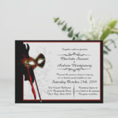 Elegante Masquerade Wedding Einladung (Stehend Vorderseite)