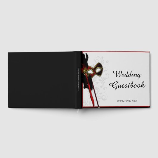 Elegante Masquerade Wedding Gästebuch (Voll)