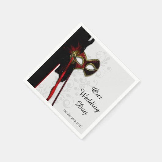 Elegante Masquerade Wedding Serviette (Ecke)