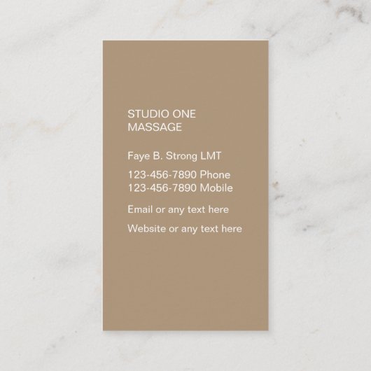 Elegante Massage Business Cards Visitenkarte (Rückseite)