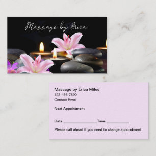Elegante Massage Therapist Terminkarte