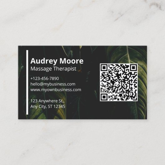 Elegante Massage Therapist Wellness Professionals Visitenkarte (Vorderseite)