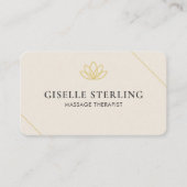Elegante Massagetherapeutin Neutral Beige QR-Code Visitenkarte (Vorderseite)