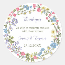 Elegante, maßgeschneiderte Hochzeit Runder Aufkleber