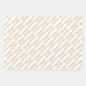 Elegante, maßgeschneiderte Hochzeitbride Groom Gol Geschenkpapier Set (Vorderseite 3)