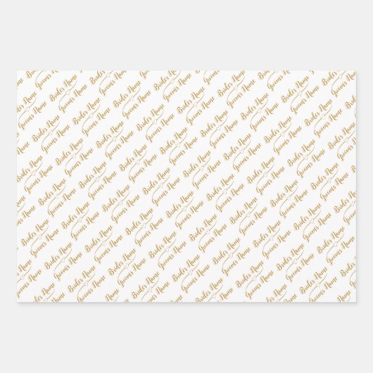 Elegante, maßgeschneiderte Hochzeitbride Groom Gol Geschenkpapier Set (Vorderseite 3)
