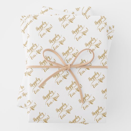 Elegante, maßgeschneiderte Hochzeitbride Groom Gol Geschenkpapier Set (Beispiel)