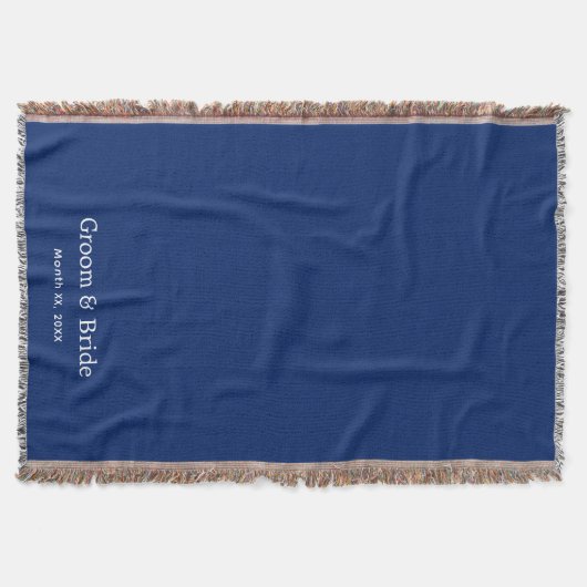 Elegante maßgeschneiderte Navy-Hochzeitsdecke mit Decke (Vorderseite)
