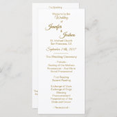 Elegante, maßgeschneiderte White Gold Hochzeitspro Programm (Vorne/Hinten)