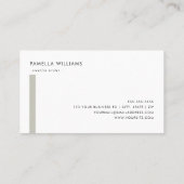 Elegante Matcha Border Beruflich und Minimalistisc Visitenkarte (Rückseite)