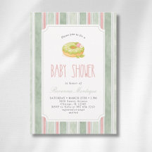 Elegante Matcha-Donut-Sage für Mädchen-Baby-Party