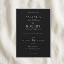 Elegante matte schwarze klassische Hochzeit im Sti