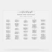 Elegante Mattierte Alphabetische Hochzeitssitze Acrylschild (Vorderseite)