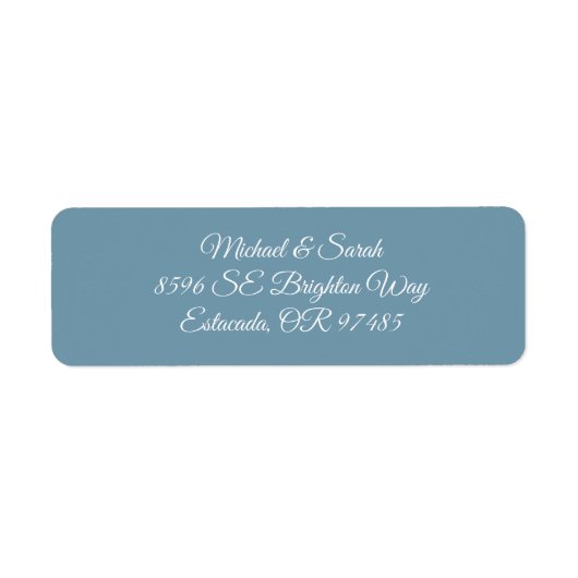 Elegante Mattierte Lake Blue Rücksendeadresse (Vorne)