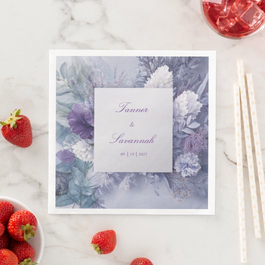 Elegante Mattierte Lavendelhochzeit Serviette (Beispiel)