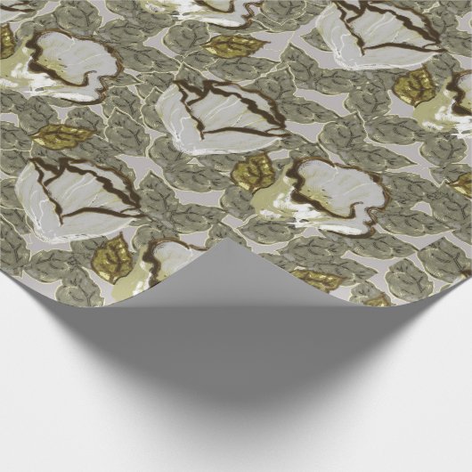 Elegante Mattierte Silbercreme Geschenkpapier (Ecke)