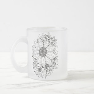 Elegante Mattierte Tasse aus Glas - 10 oz mit Blum