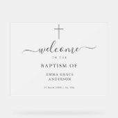 Elegante Mattierte Taufe Willkommen Acrylschild (Vorderseite)