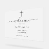 Elegante Mattierte Taufe Willkommen Acrylschild (Winkel)