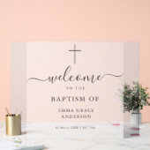 Elegante Mattierte Taufe Willkommen Acrylschild (Hochzeit)