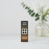 Elegante Mauersteine Zuhause Mauerwerk Handyman Mini Visitenkarte (Stehend Vorderseite)