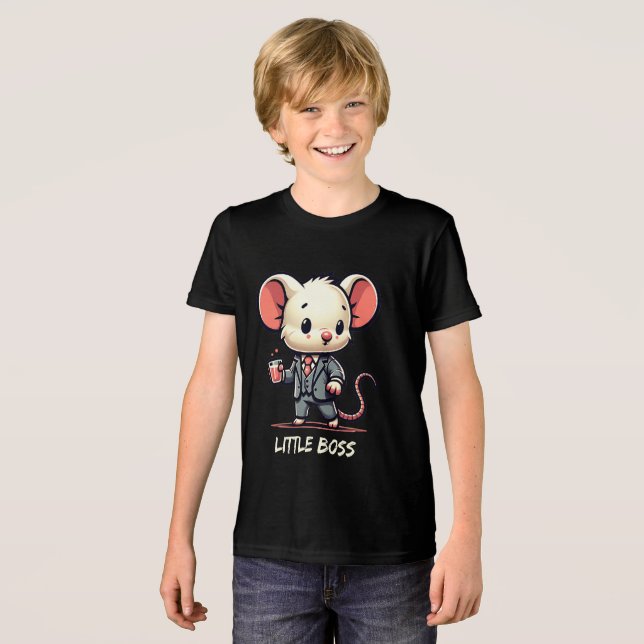 Elegante Maus im Anzug Tri-Blend Shirt (Vorderseite voll)