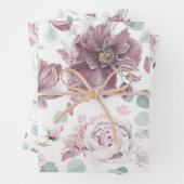 Elegante Mauve Blume und Blätter Botanisches Muste (Beispiel)