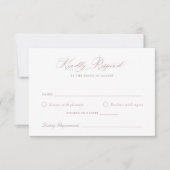 Elegante Mauve Blush Bloral Wedding RSVP Card Einladung (Vorderseite)
