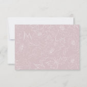 Elegante Mauve Blush Bloral Wedding RSVP Card Einladung (Rückseite)