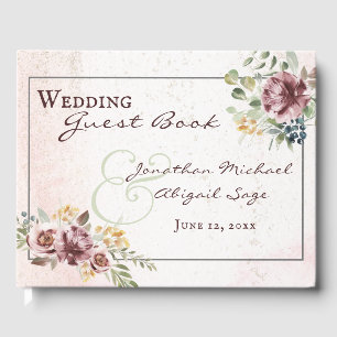 Elegante Mauve Blush Pink Christliche Hochzeit Gästebuch