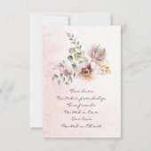 Elegante Mauve Blush Pink Christliche Hochzeit Save The Date (Rückseite)