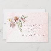 Elegante Mauve Blush Pink Christliche Hochzeit Save The Date (Rückseite)