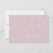 Elegante Mauve Blush Script-Hochzeitdetails einfüg Einladung (Rückseite)