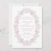 Elegante Mauve Blush Vintage Blumenzeremonie Einladung (Vorderseite)