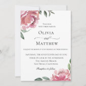 Elegante Mauve Botanical Wedding Einladung (Vorderseite)