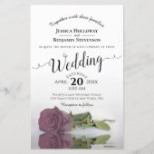 Elegante Mauve Dusty Rose HAUSHALT Hochzeit Einlad (Vorderseite)