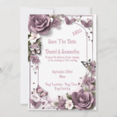 Elegante Mauve Frame Template Wedding Einladung (Vorderseite)