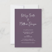 Elegante Mauve Fun Script Modernes Foto Hochzeit Save The Date (Rückseite)
