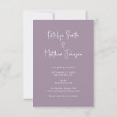 Elegante Mauve Fun Script Modernes Foto Hochzeit Save The Date (Rückseite)