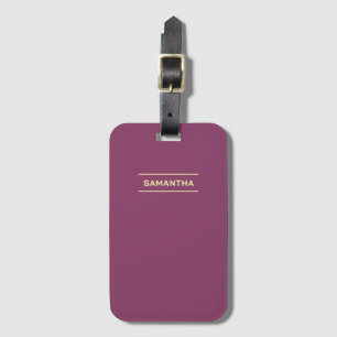 Elegante Mauve mit Namen Gepäckanhänger